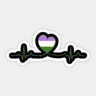 Genderqueer Heartbeat Sticker